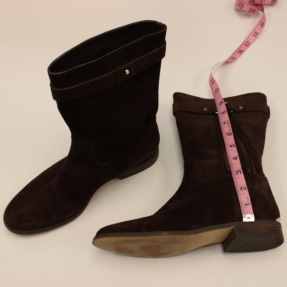 Michael Kors dark brown suede boot with fringe - Picture 4 of 8